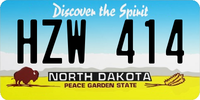 ND license plate HZW414