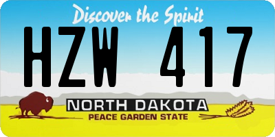 ND license plate HZW417
