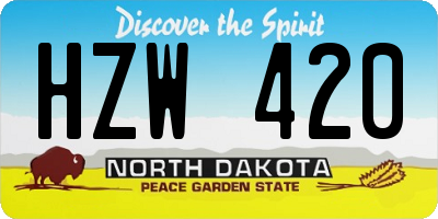 ND license plate HZW420