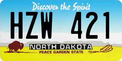 ND license plate HZW421