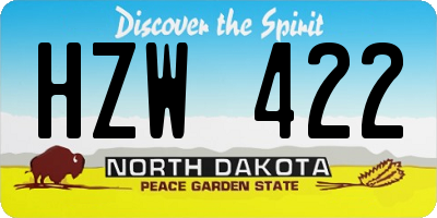 ND license plate HZW422