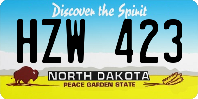 ND license plate HZW423