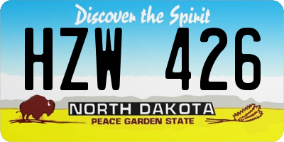 ND license plate HZW426
