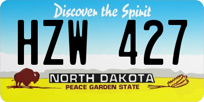 ND license plate HZW427
