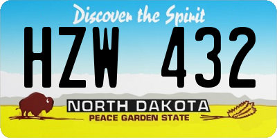 ND license plate HZW432