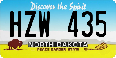 ND license plate HZW435