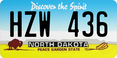 ND license plate HZW436