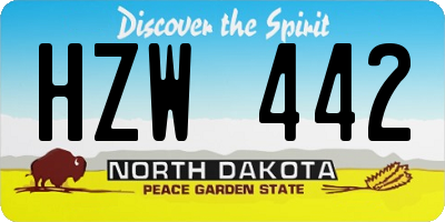 ND license plate HZW442