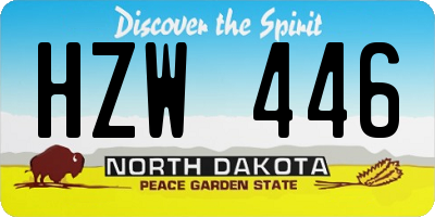 ND license plate HZW446