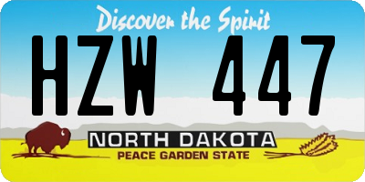ND license plate HZW447