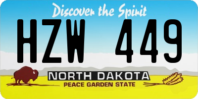 ND license plate HZW449