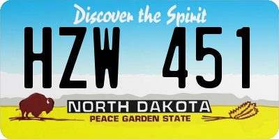 ND license plate HZW451