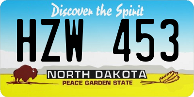 ND license plate HZW453