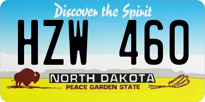 ND license plate HZW460