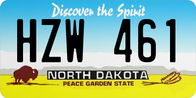 ND license plate HZW461