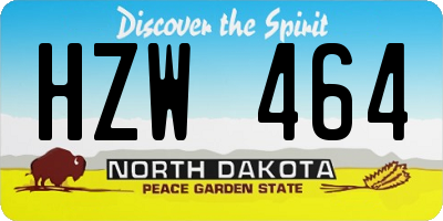 ND license plate HZW464