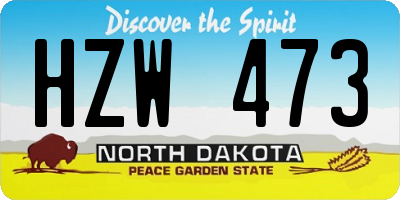 ND license plate HZW473