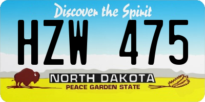 ND license plate HZW475