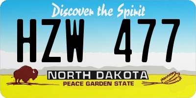 ND license plate HZW477