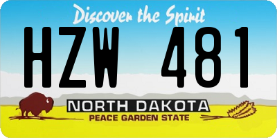 ND license plate HZW481