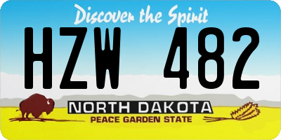 ND license plate HZW482