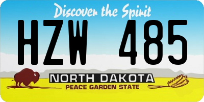 ND license plate HZW485