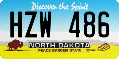 ND license plate HZW486