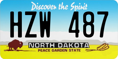 ND license plate HZW487