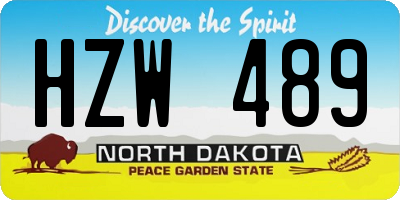 ND license plate HZW489