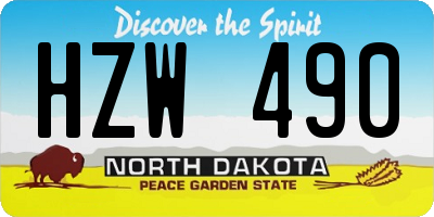 ND license plate HZW490