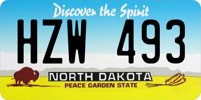 ND license plate HZW493