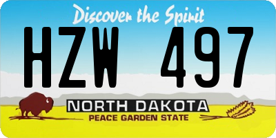 ND license plate HZW497