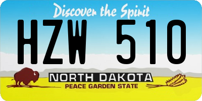 ND license plate HZW510