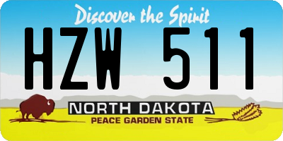 ND license plate HZW511