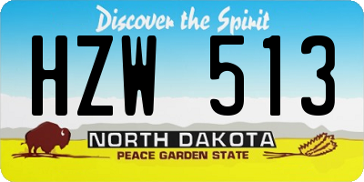 ND license plate HZW513