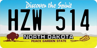 ND license plate HZW514