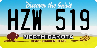 ND license plate HZW519