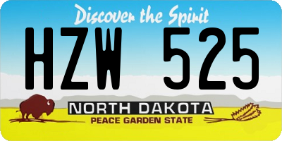 ND license plate HZW525