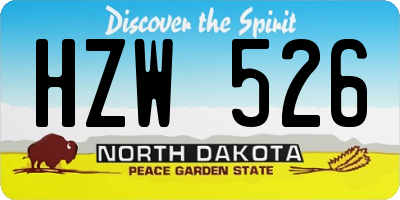 ND license plate HZW526