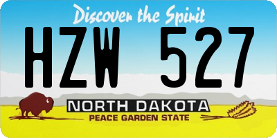 ND license plate HZW527