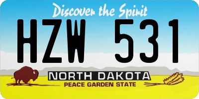 ND license plate HZW531