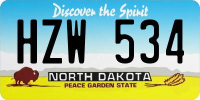 ND license plate HZW534