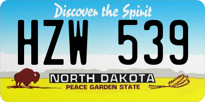 ND license plate HZW539