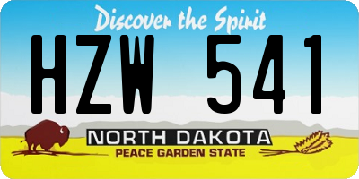 ND license plate HZW541