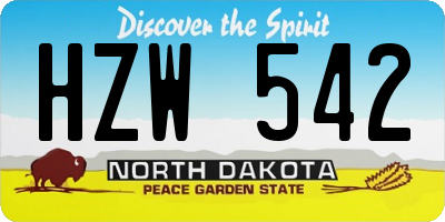 ND license plate HZW542