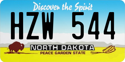 ND license plate HZW544