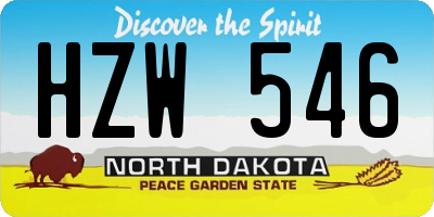 ND license plate HZW546
