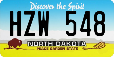 ND license plate HZW548