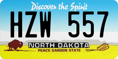 ND license plate HZW557