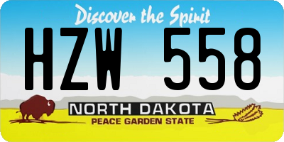 ND license plate HZW558